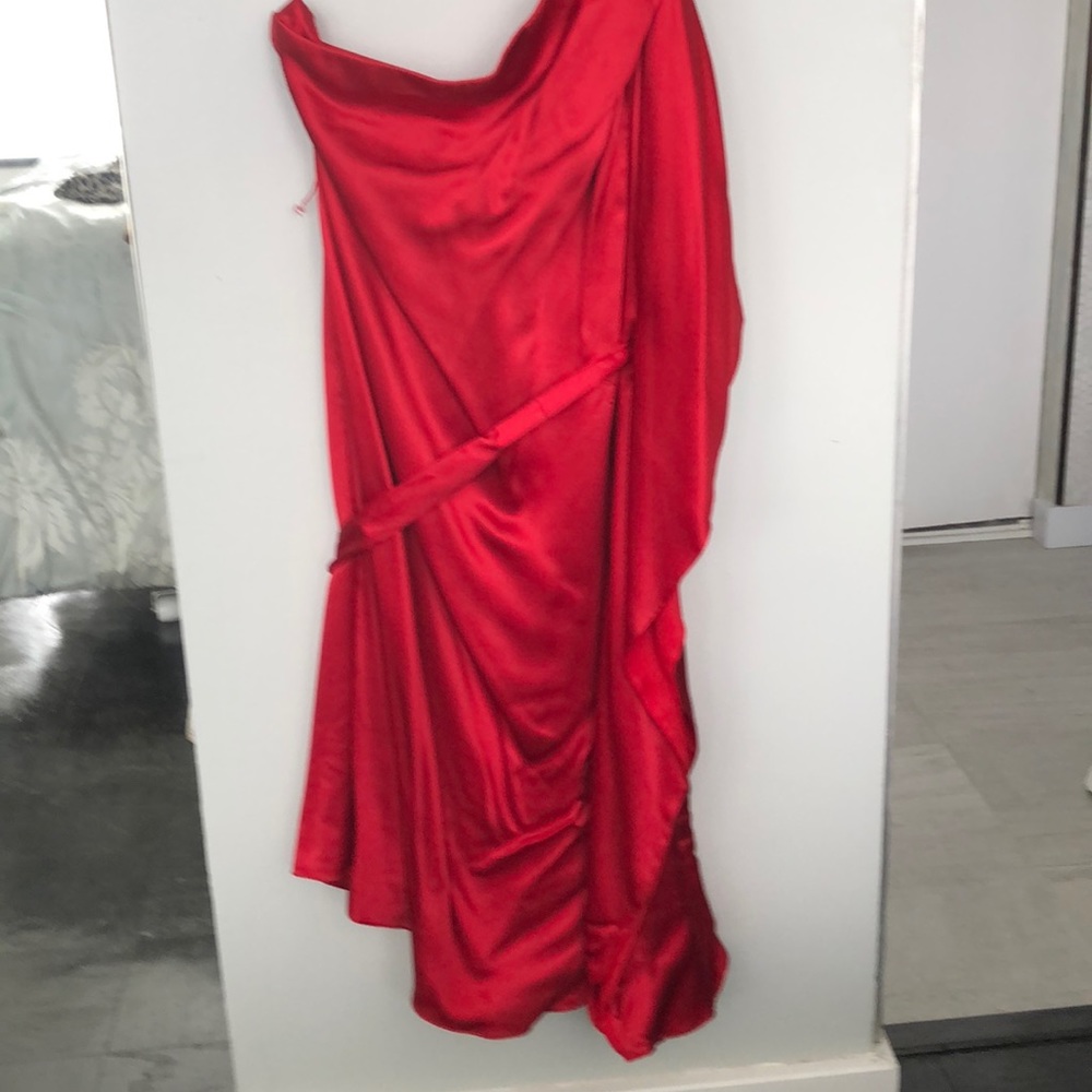 Silk One Shoulder Red Cocktail Dress never worn